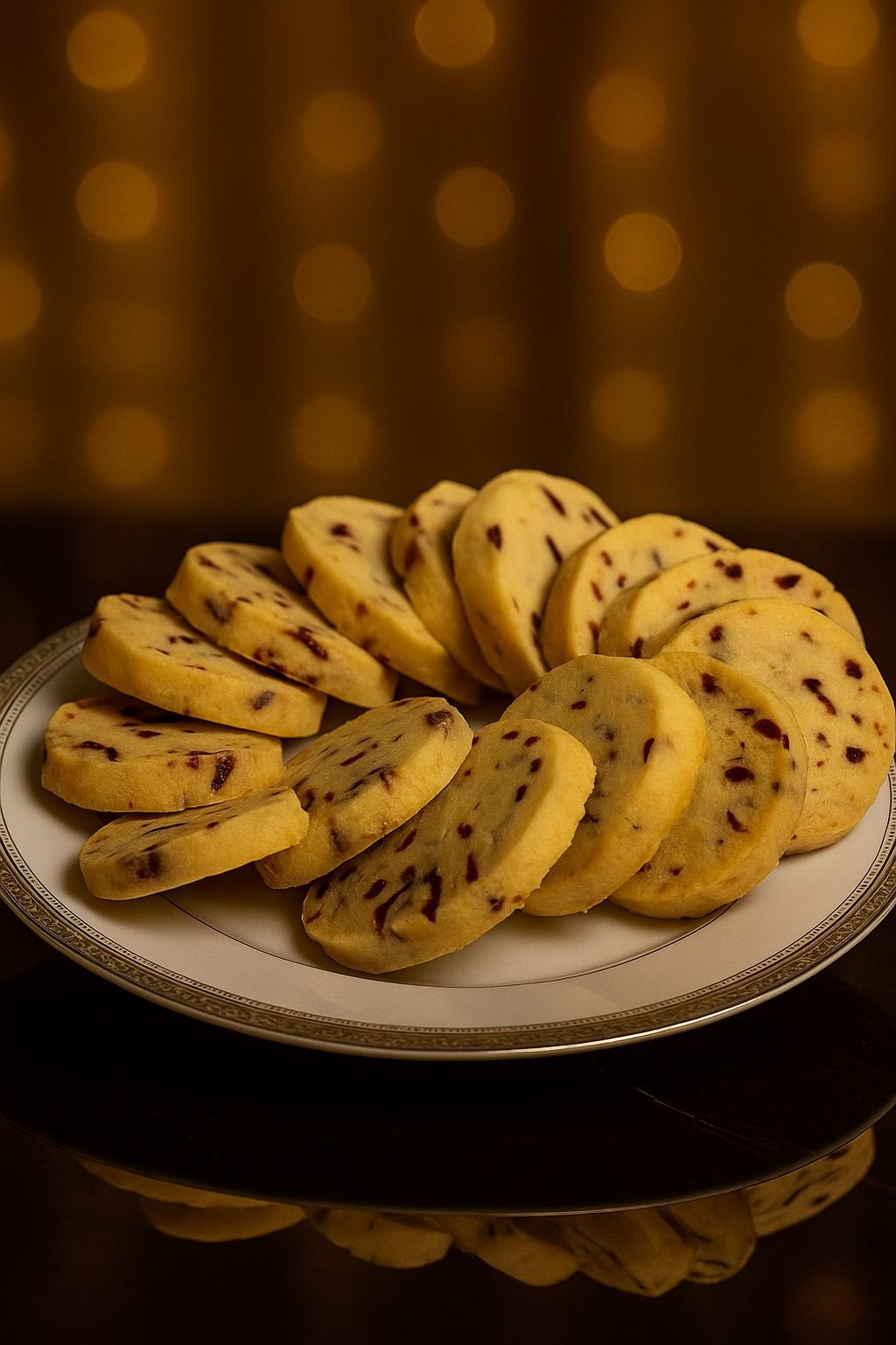 Cranberry Orange Shortbread Cookies